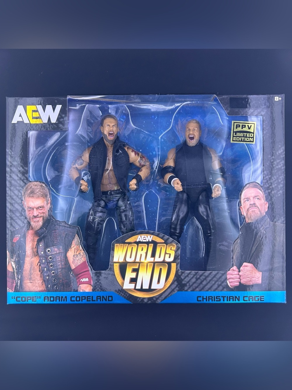 Jazwares AEW Worlds End Adam Copeland Christian Cage Wrestling Figures 2025